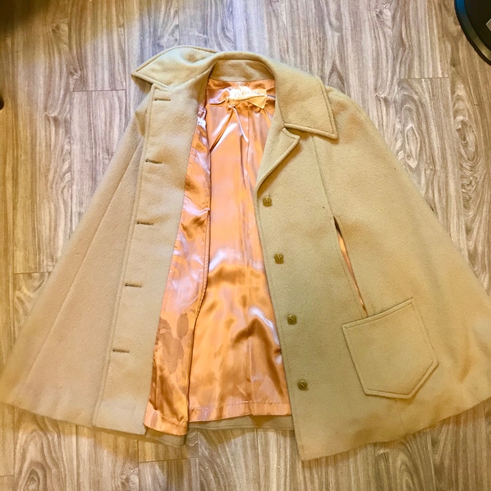 Vintage Pendleton camel wool cape poncho
